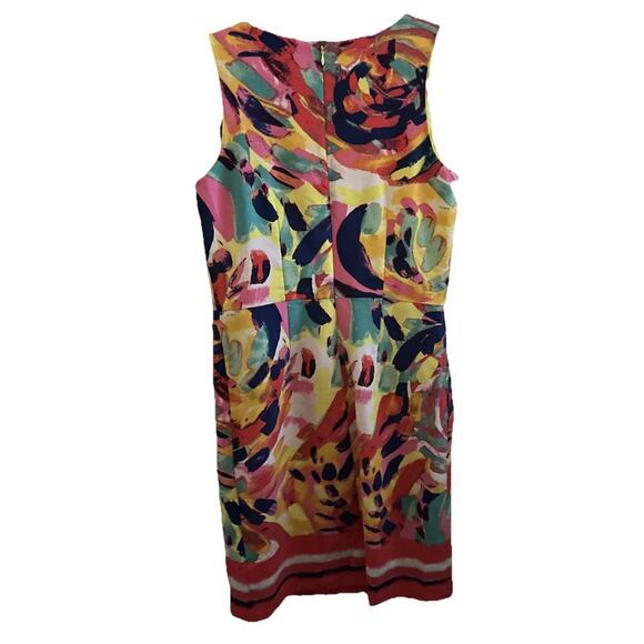 SIGNATURE by ROBBIE BEE Women’s Dress V Neck Shift Multicolor Sz 8 - Picture 1 of 9